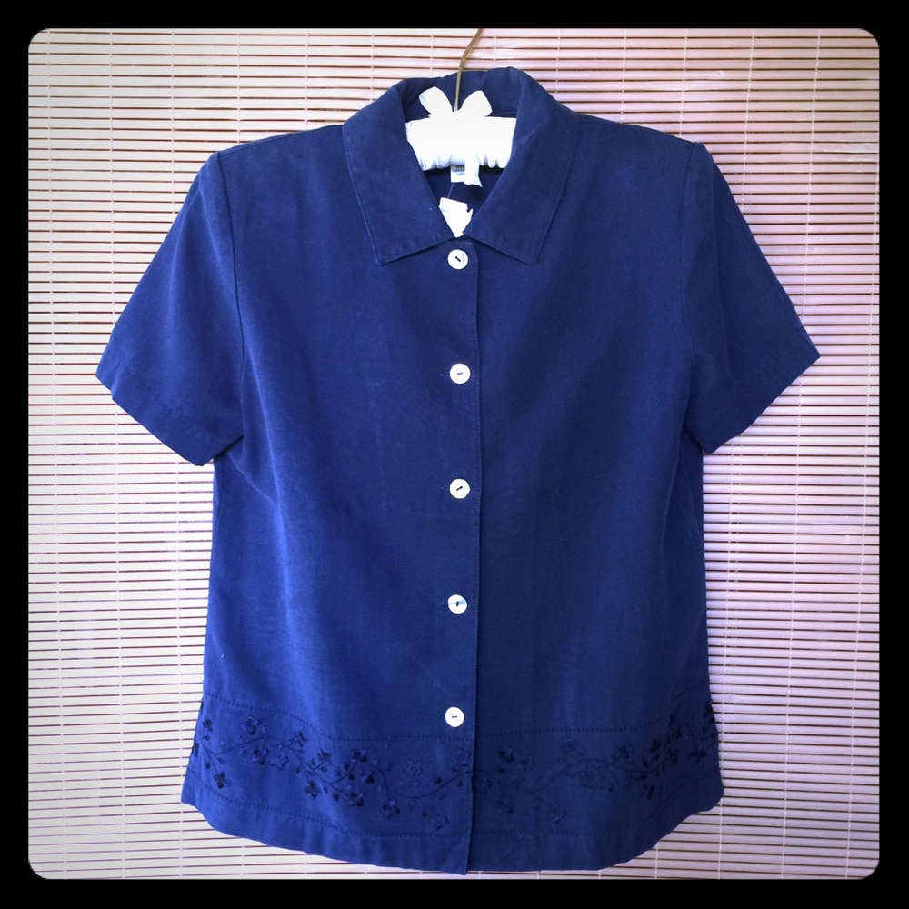 NWT Talbots Petites Buttoned Linen Shirt